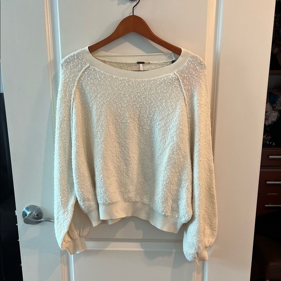 Free People Womens Found My Friend Pullover Sweater Cream - Picture 4 of 16